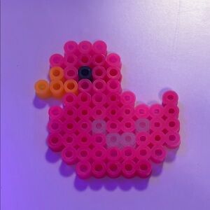 Pink Duck Bead Art